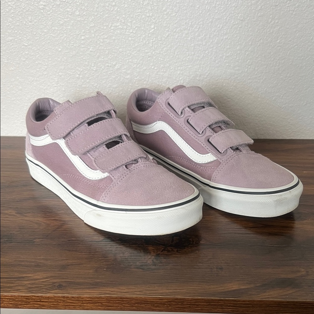 Vans Old Skool V Women's Purple Lavender Sneakers (Velcro version) - Size 8